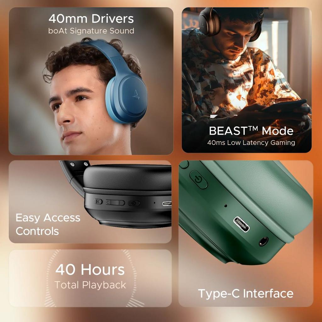 boAt Rockerz 430 | Wireless Headphone with ENx™ Tech, 40 HRS Playback, BEAST™ Mode, Type-C Interface, Bluetooth v5.4 — photo 8