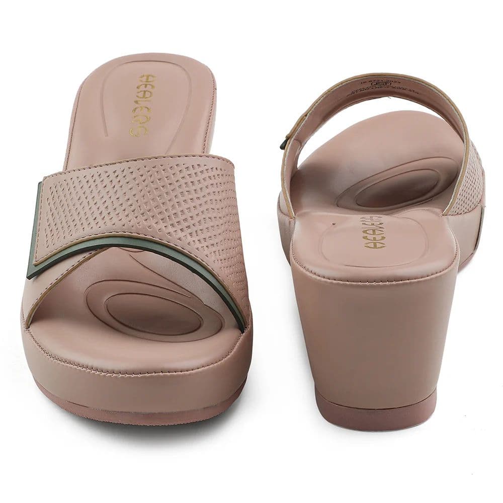 Healers Peach Wedge Heel Sandal For Women LNF-7 By Liberty — photo 6