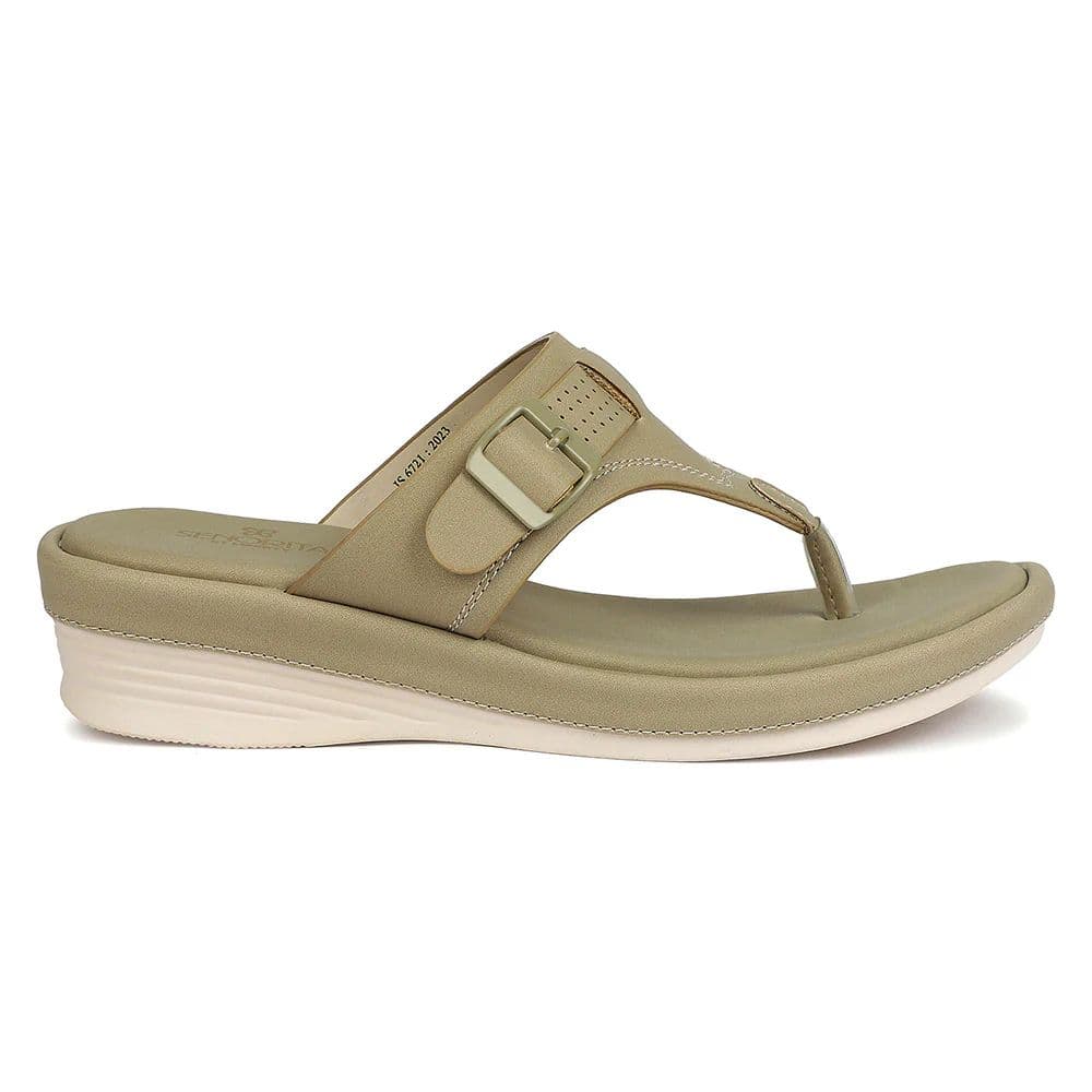 Senorita Beige Casual Wedge Heel Sandal for Women SGL-11 by Liberty — photo 2