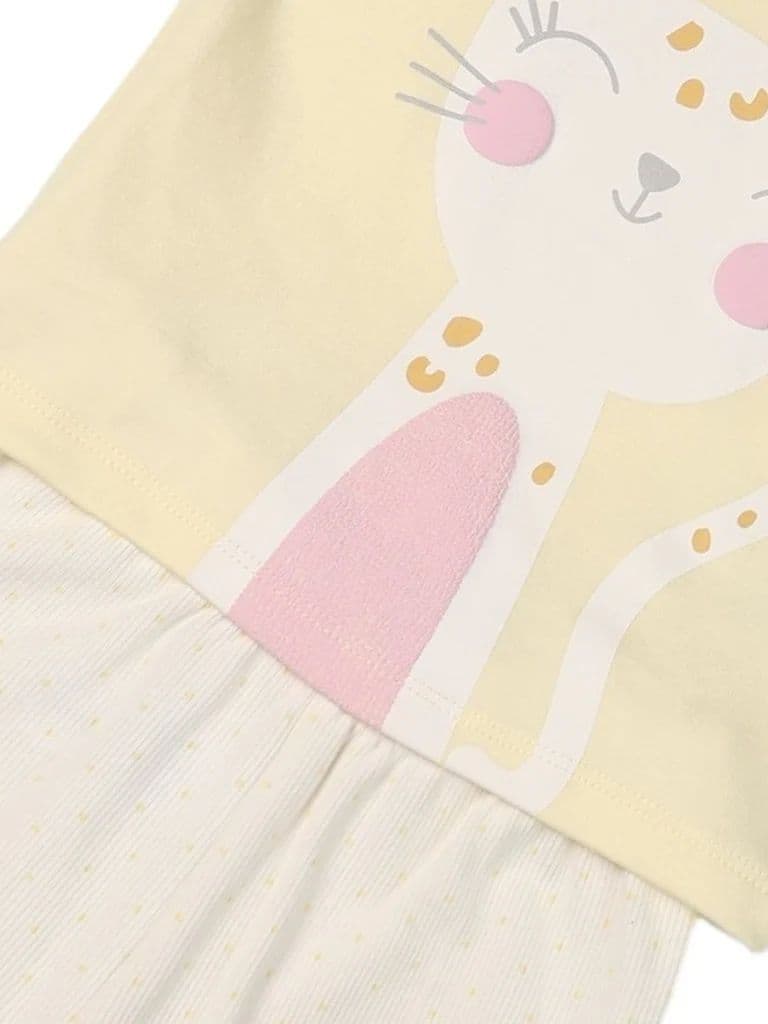 HOP Baby Girls Multicolour Printed Cotton T-Shirt and Pants Set — photo 4