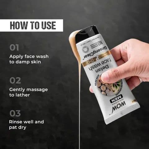Men's Korean Ginseng & Kojic Acid Detan Face Wash Gel Brightening