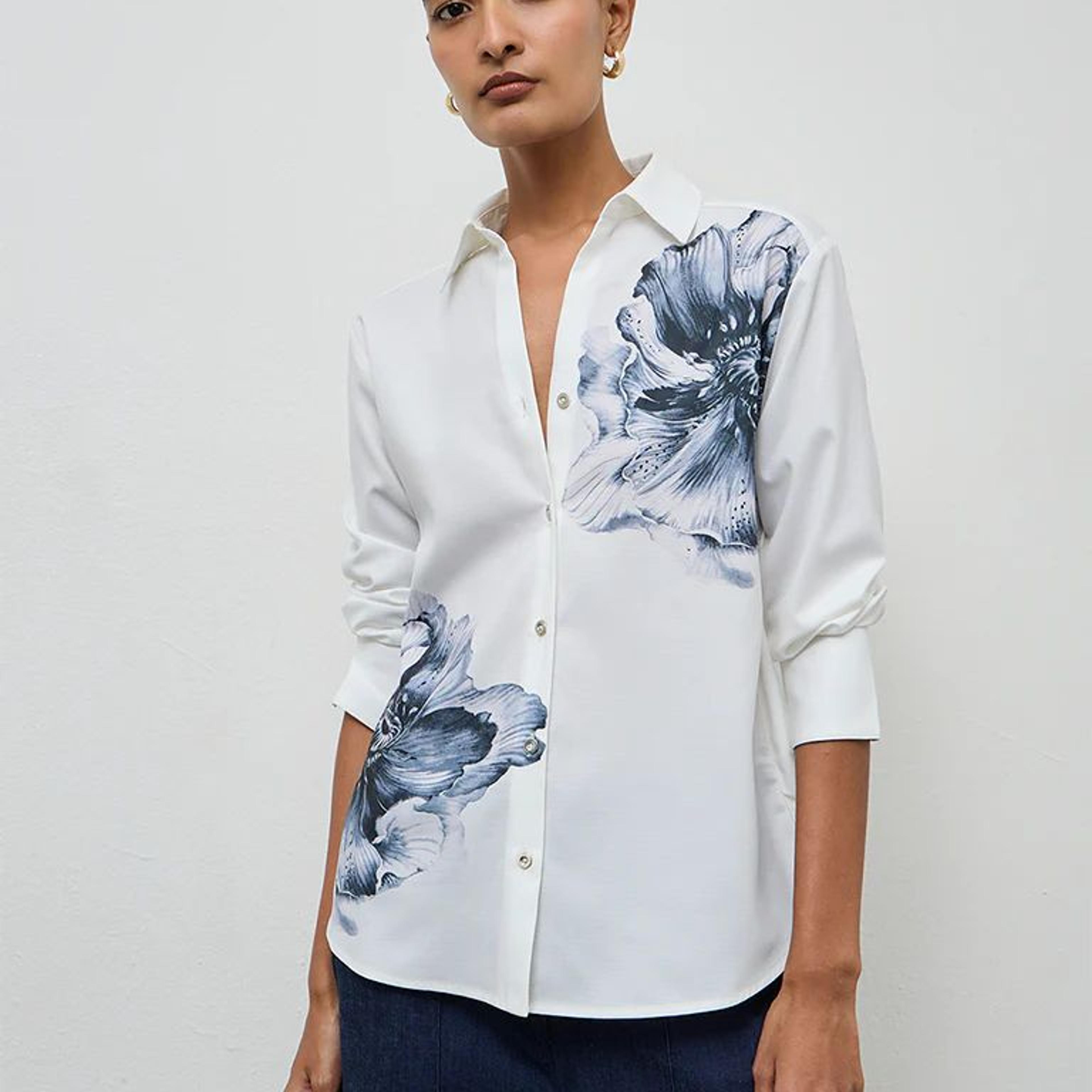 Wardrobe White Floral Design Shirt