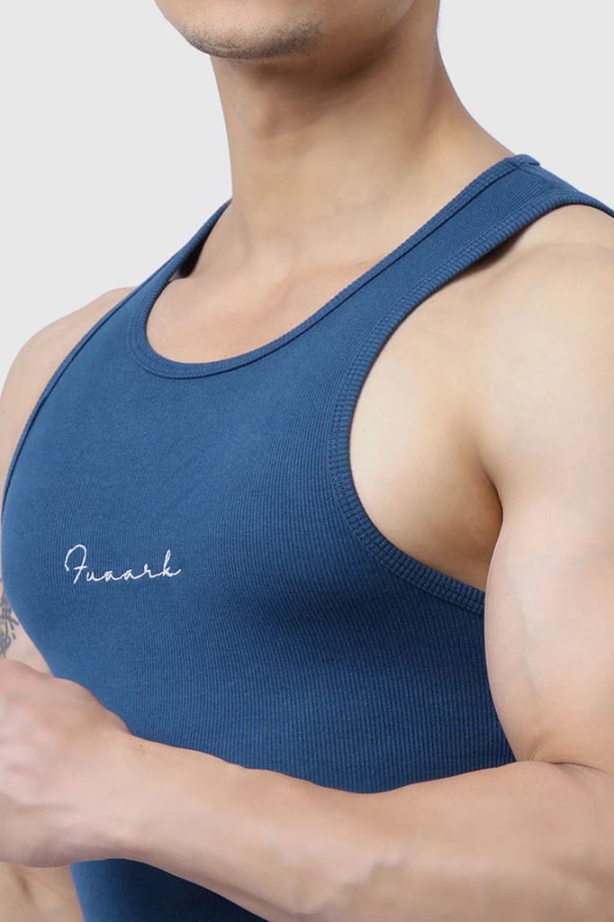 Ribbed Tank Teal — photo 3
