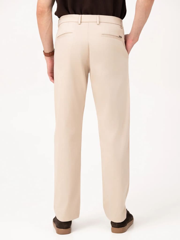 Lumora Cream Relaxed Fit Stretch Chinos for Men — photo 6