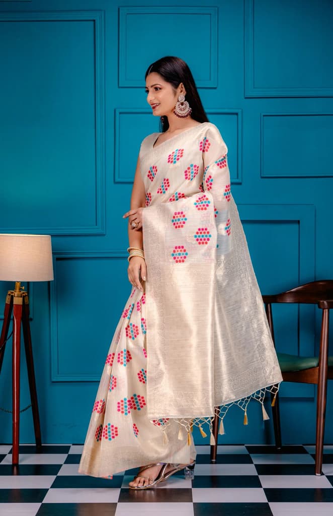 Mimosa Women's Woven Design Banarasi Style Art Silk Saree With Blouse Piece : SA00001595OFWFREE — photo 4