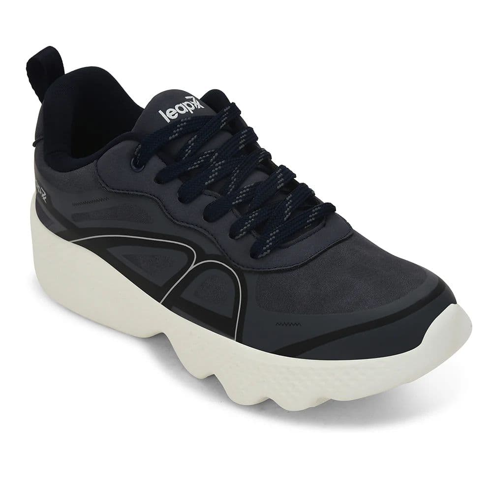 Leap7x Navy Blue Sports Lacing Running Shoes For Men WATSON-1E By Liberty — 6/40 / Navy Blue