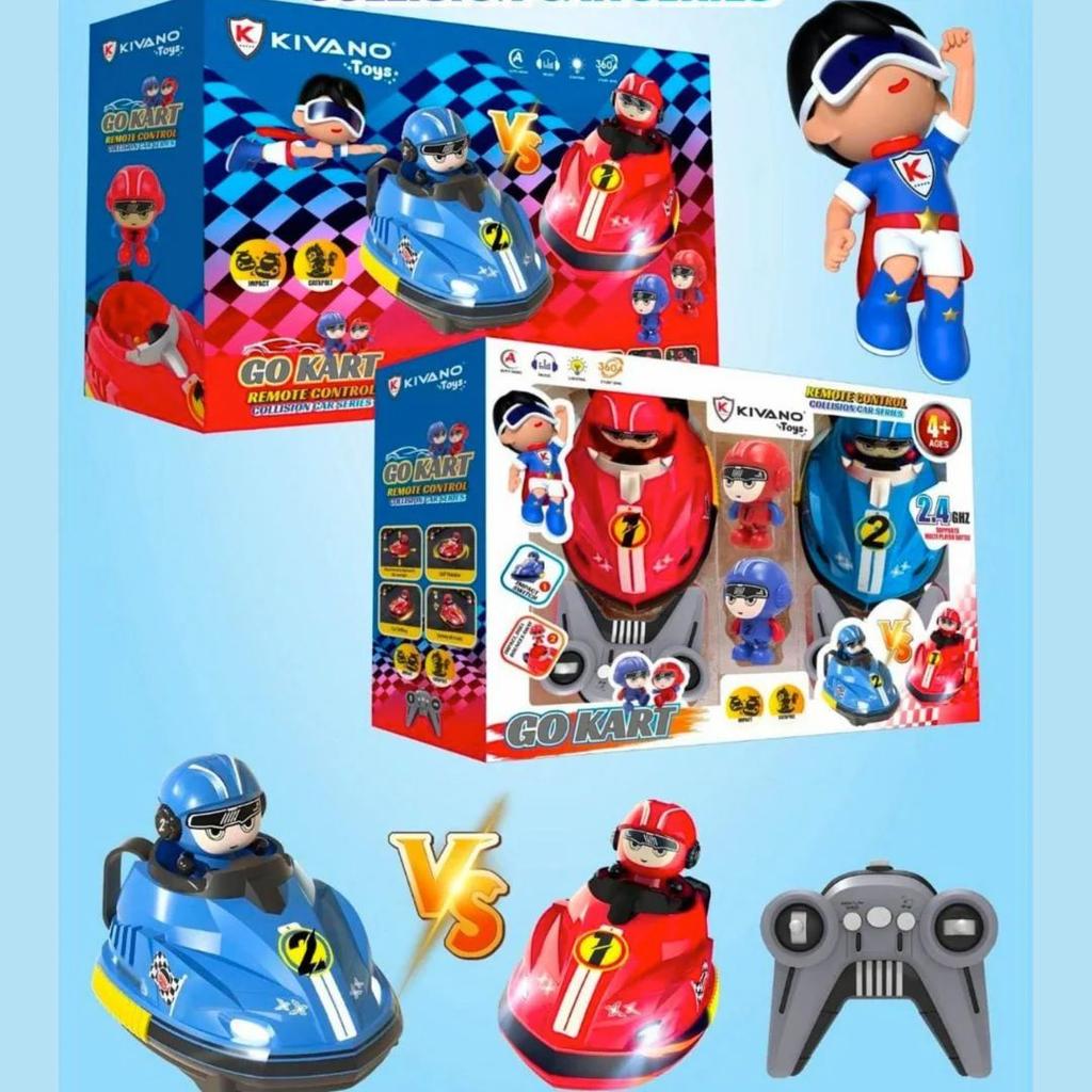 Go Kart Battle Remote Control Car Set – 2 Player RC Collision Cars