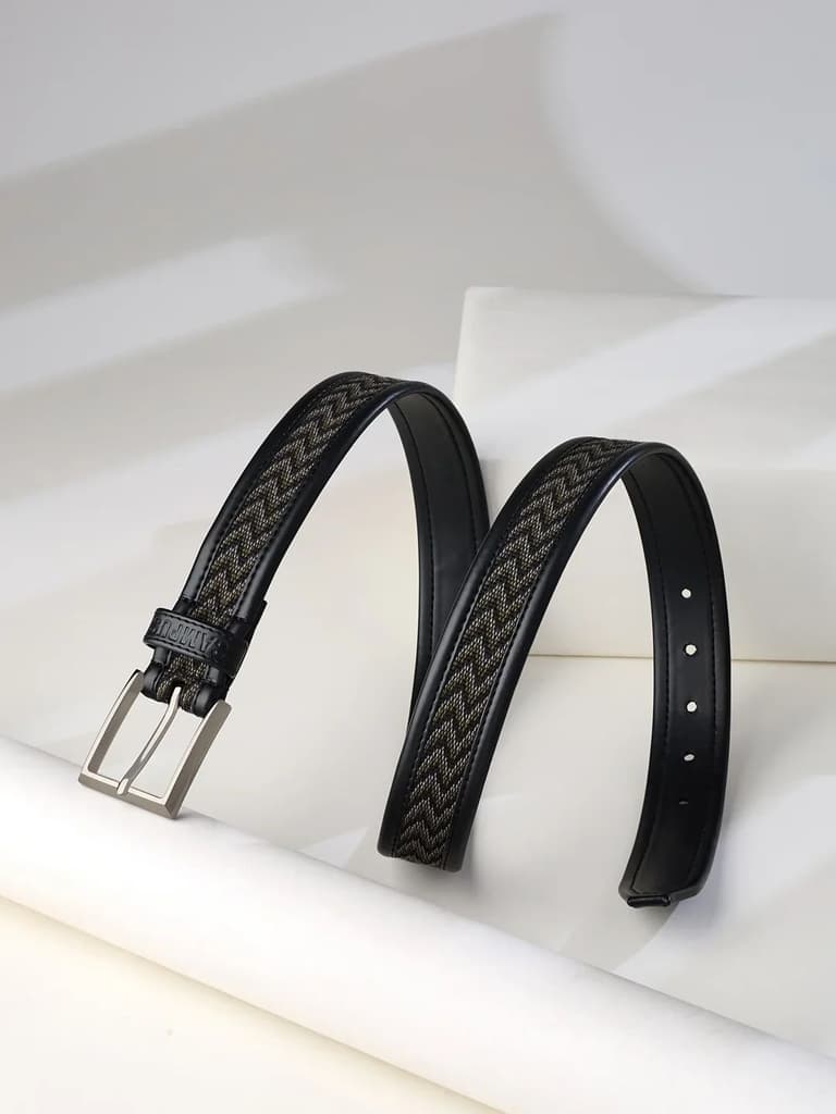 Jacquard Braided Black Unisex Belt — photo 2
