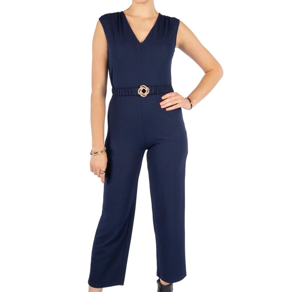 Mavi Royal Blue Korean Rib Fitted Jumpsuit