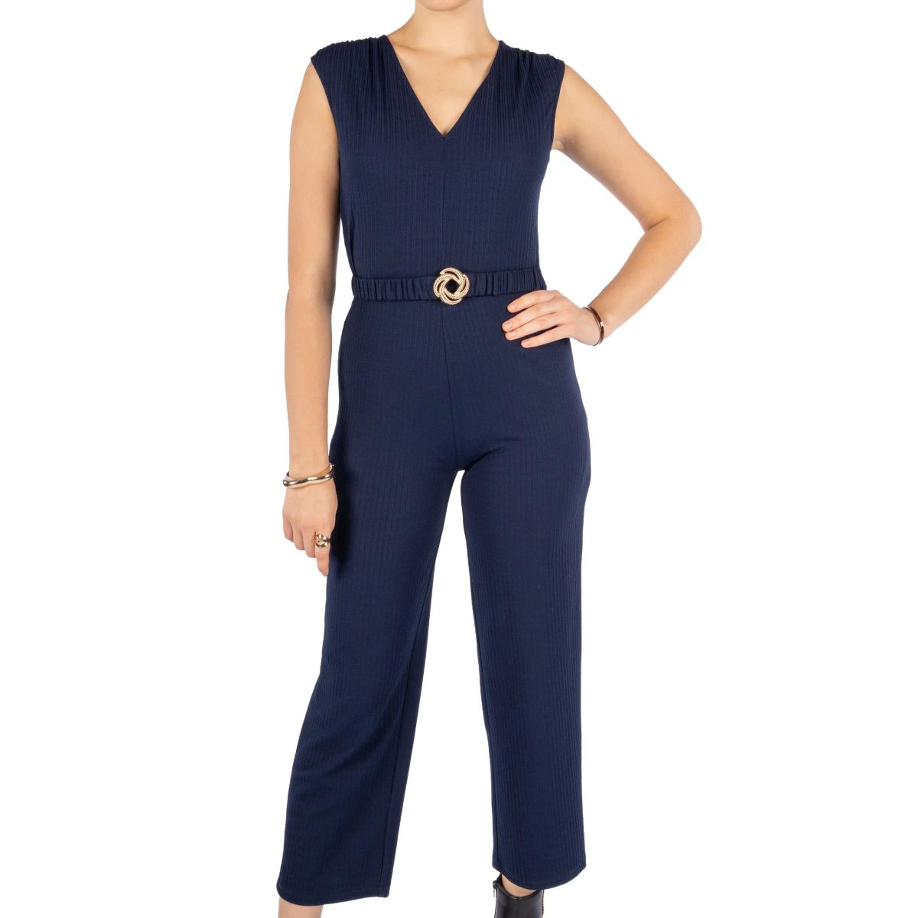 Mavi Royal Blue Korean Rib Fitted Jumpsuit