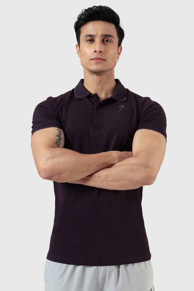 Aura Polo T-shirt Plum — photo 4