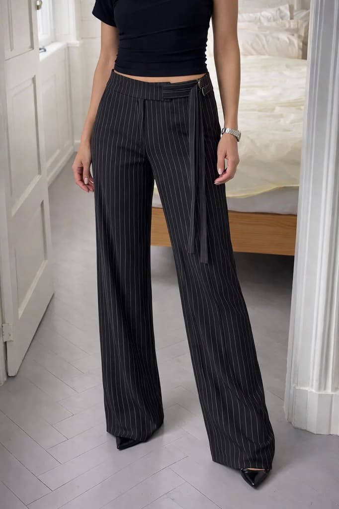 Striped Buckle Up Pants — photo 8