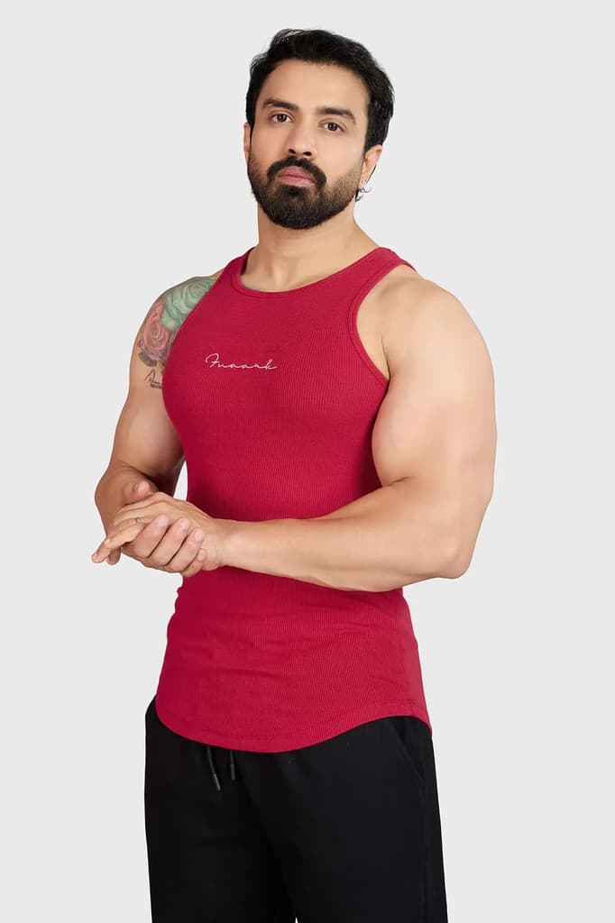 Ribbed Tank Red — photo 4