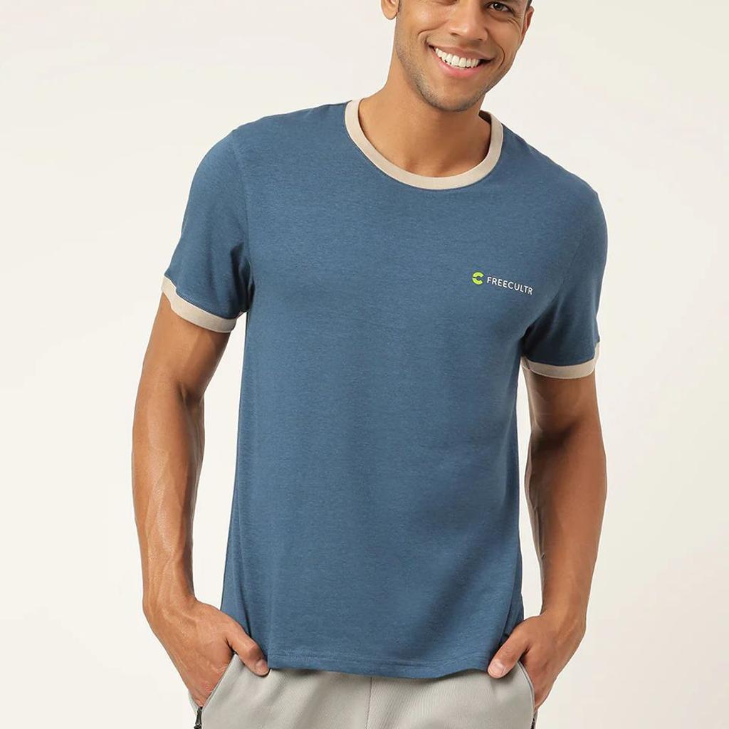 Sapphire Blue Men's Organic Bamboo Casual Tees - Crew Neck (Pack Of 1)