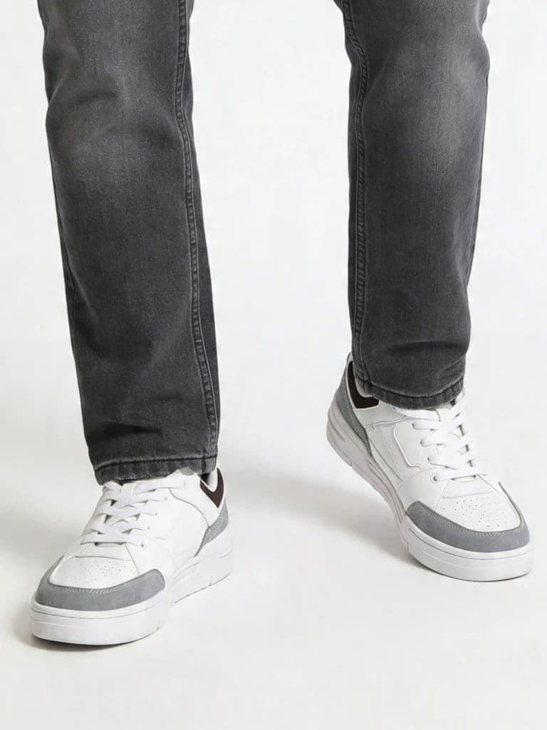 SOLEPLAY Grey Perforated Lace-Up Sneakers