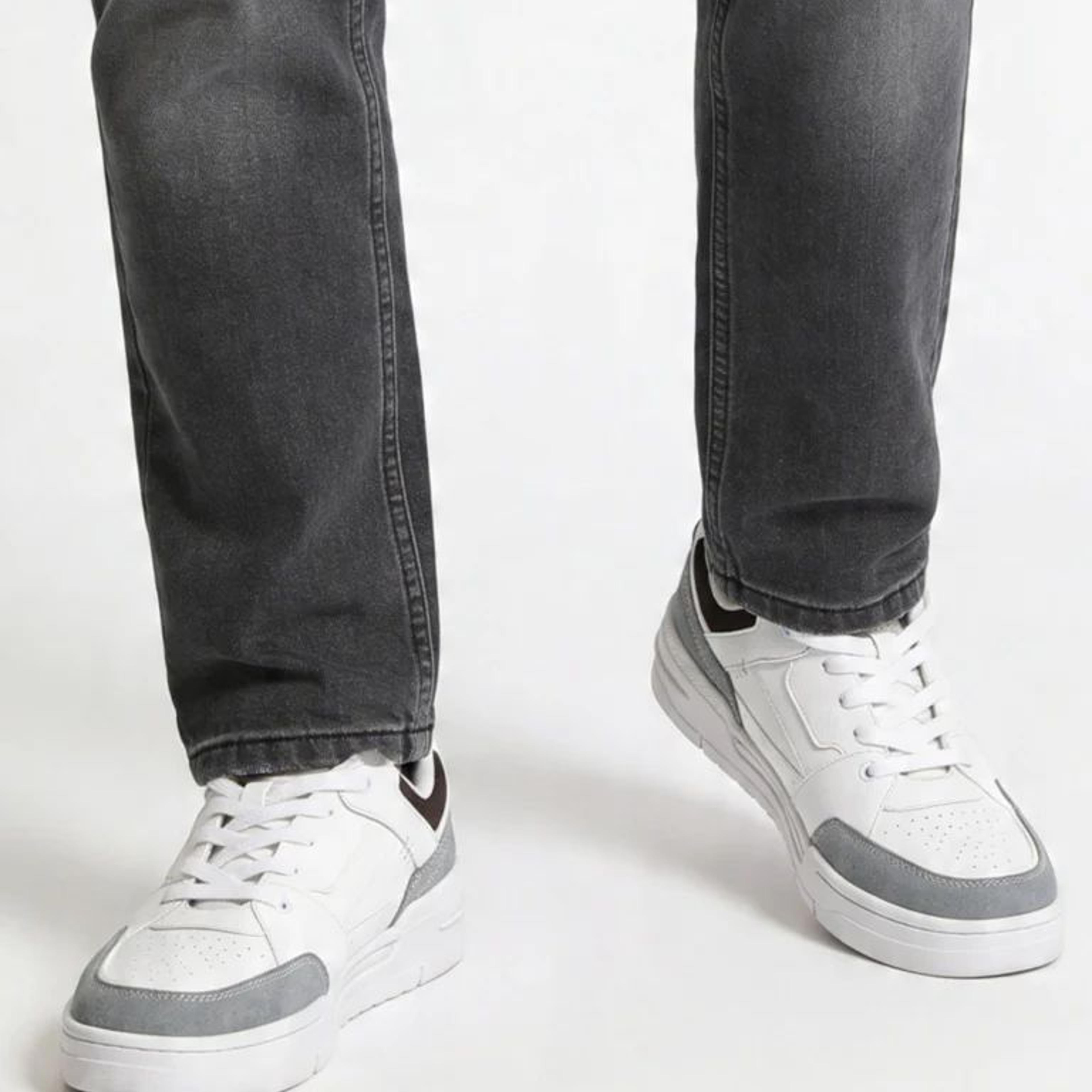 SOLEPLAY Grey Perforated Lace-Up Sneakers