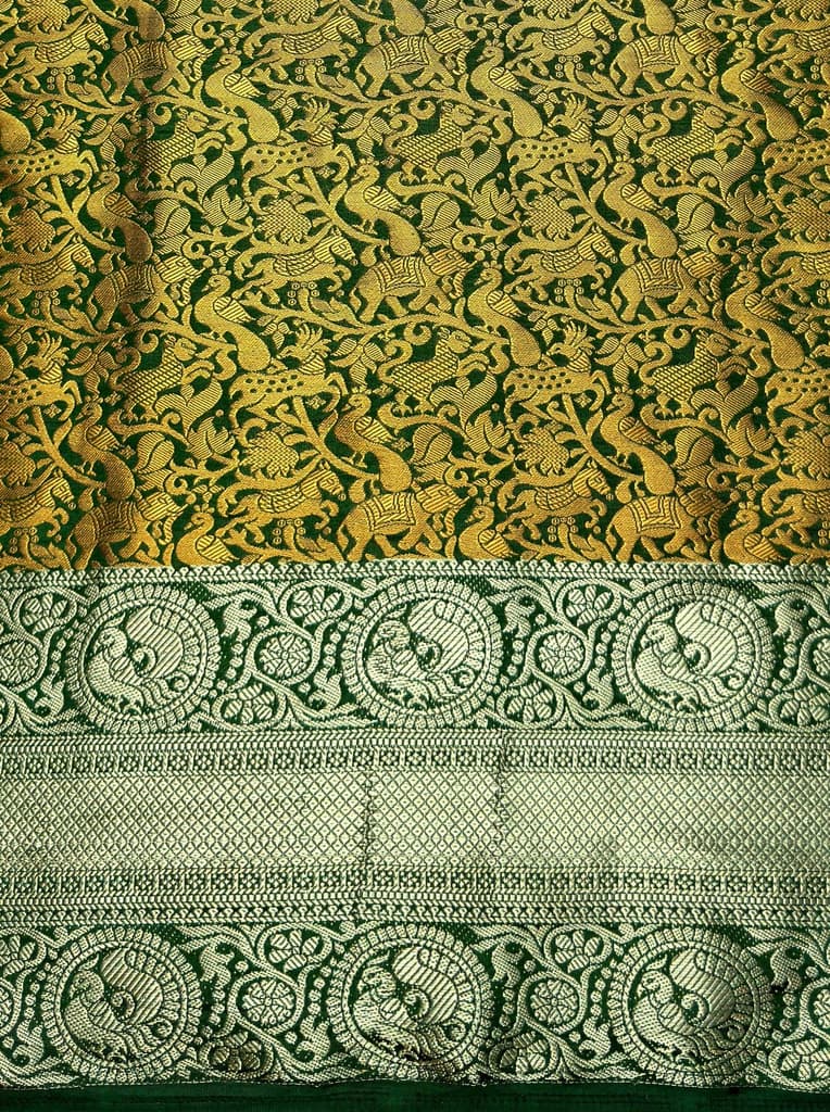 MIMOSA Women's Woven Design Banarasi Style Art Silk Saree with Blouse Piece - Green ( SA00003133GRNFREE ) — photo 6