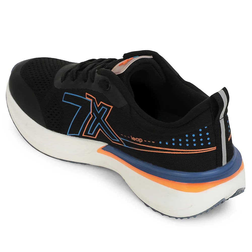 Leap7x Black Sports Lacing Running Shoes For Men ZEONEX-1 By Liberty — photo 5