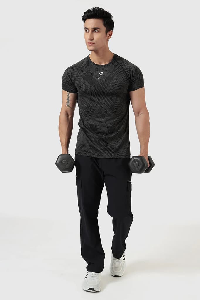 Ozone Jacquard T-shirt Black — S