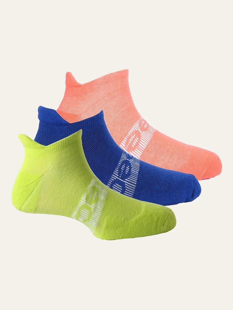 Bamboo Active Socks - Pack of 3 — Coral; Lime Green; Mykonos Blue