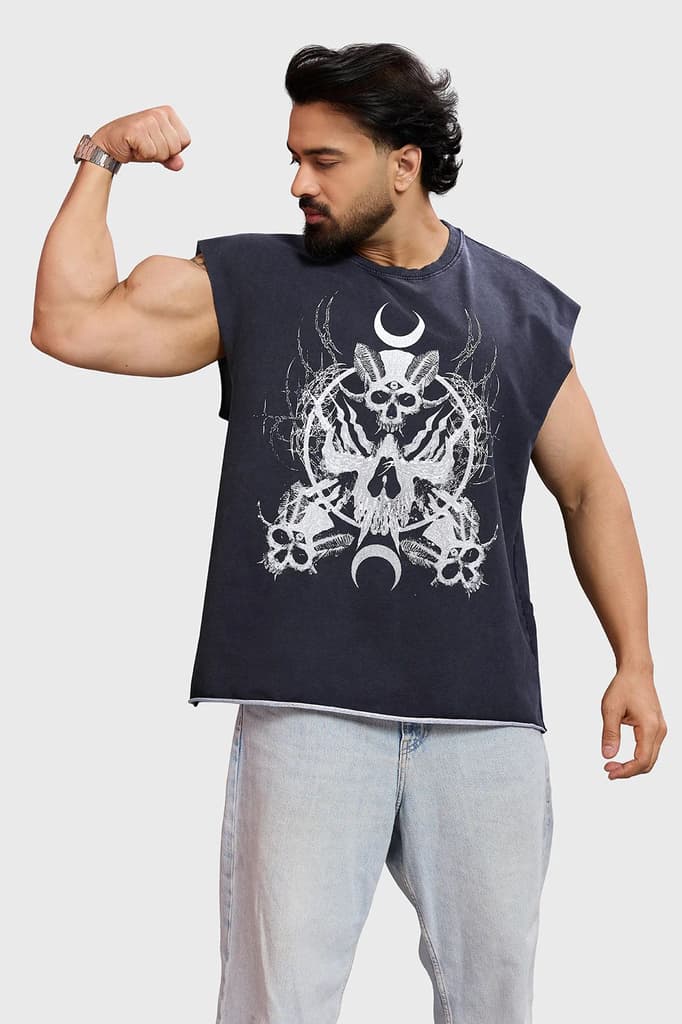 Restricted Washed Capsleeve Tank Dark Grey — photo 6
