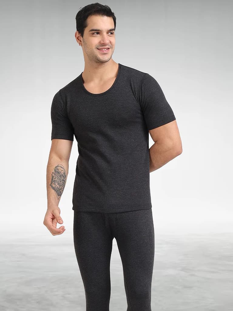 BlazeTech Thermal Vest Half Sleeves | Dark Grey — Dark Grey / S