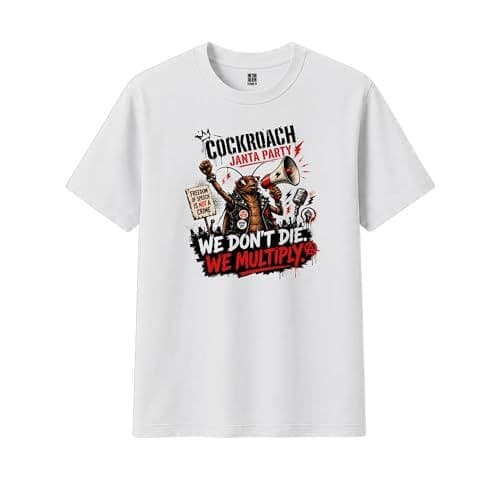 Cockroach Janta Party Graphic Printed T-Shirt | Unisex for Men & Women | Classic Fit Graphic Print| | 100% Cotton