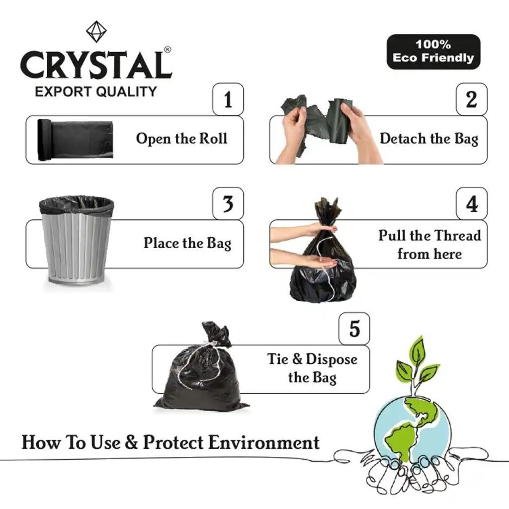 Crystal Small Black Garbage Bag Roll 17X19