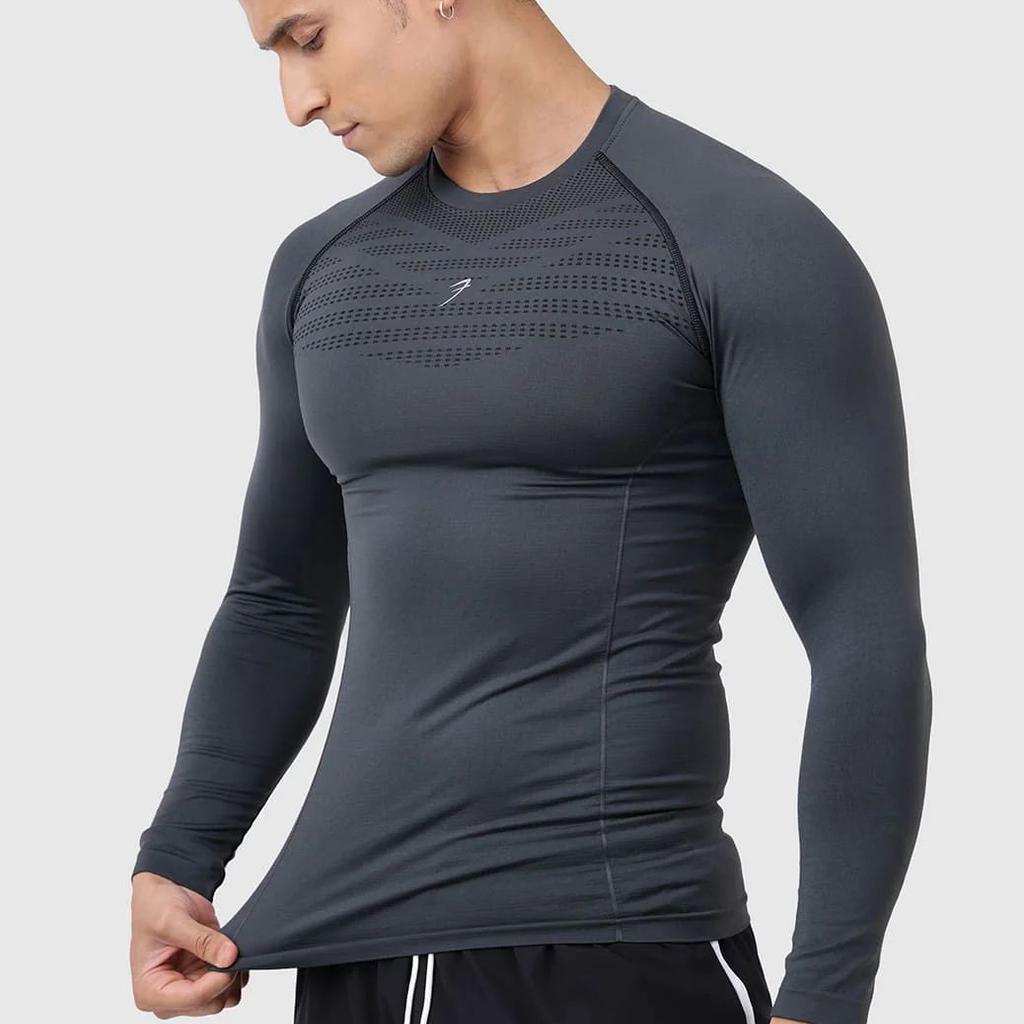 Power Seamless Fullsleeves T-shirt Charcoal