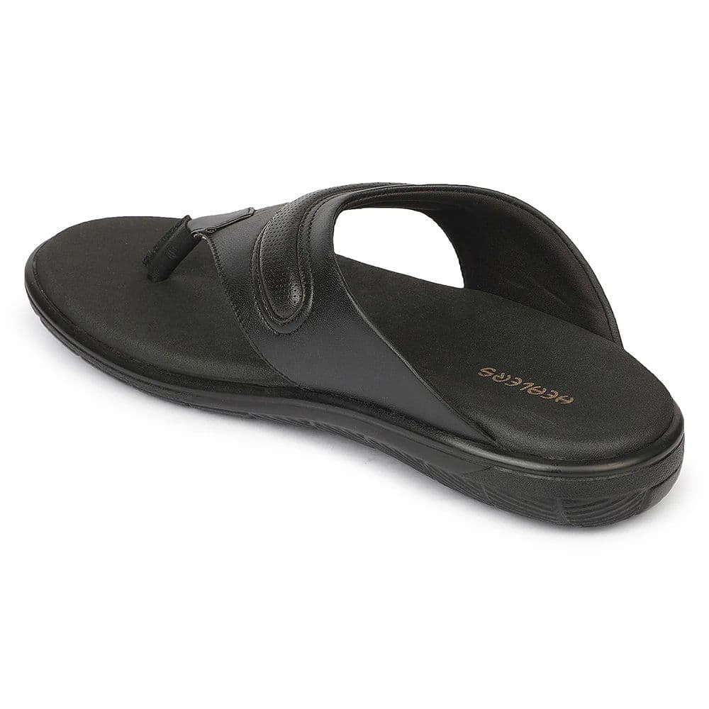 Healers MDG-3 Everyday Comfort Black Formal Slip on Slippers for Men By Liberty — photo 3