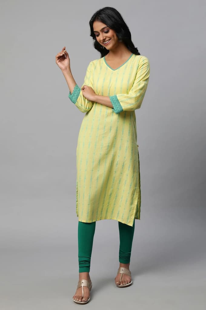 Green Mid-Rise Churidar — photo 5