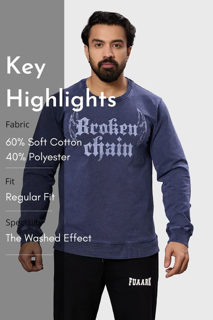 Shadow Washed Sweatshirt Navy — photo 7