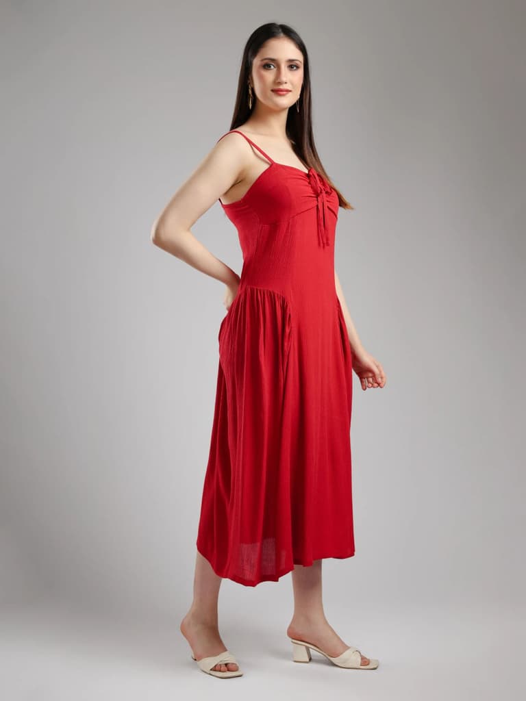 Eivan Fit& Flare Dress - Maroon — photo 3