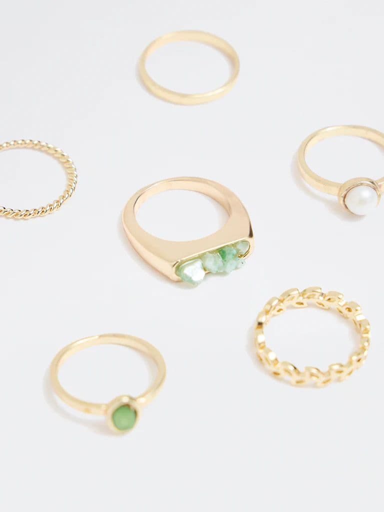 Westside Accessories Gold Multi-Stack Rings - Pack of 6 — photo 3