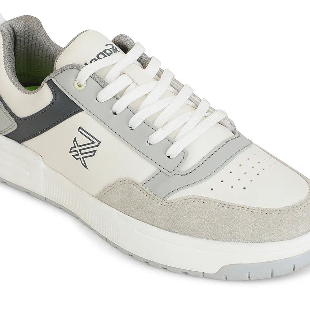 Leap7x White Casual Lacing Sneakers For Men AMAZER-10E By Liberty — photo 4