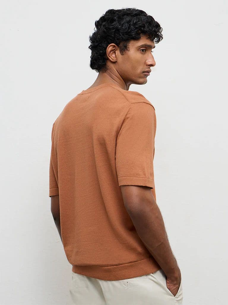 Ascot Orange Relaxed-Fit Cotton-Blend T-Shirt — photo 4
