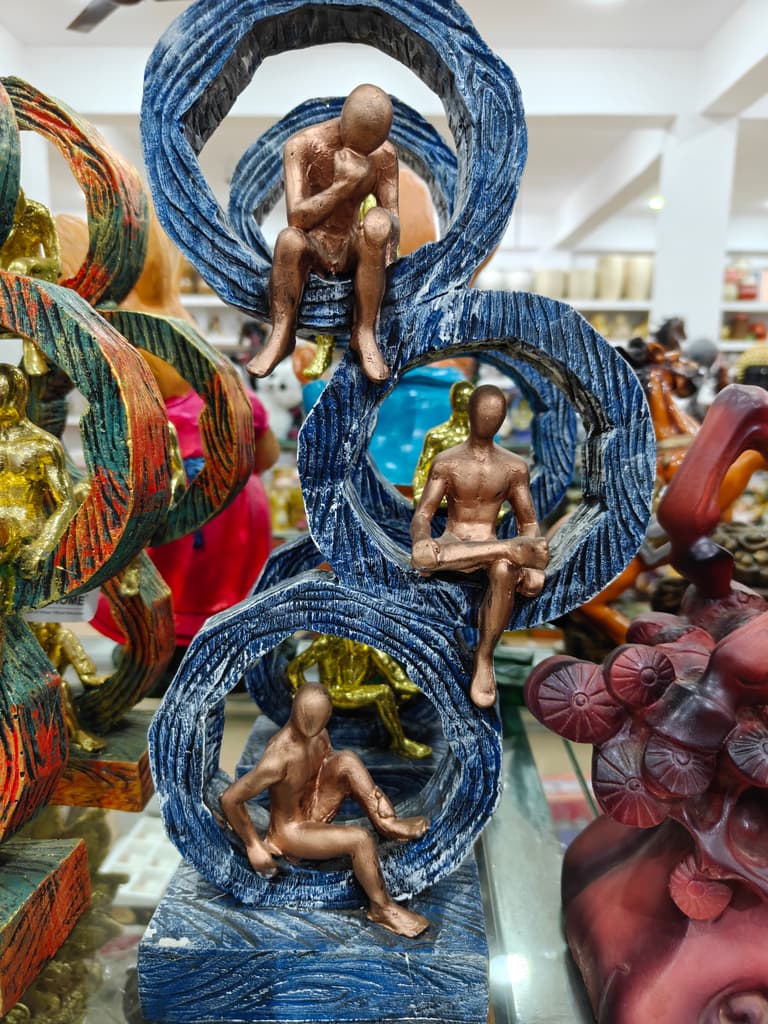 Gold Statue of Man Sitting | Sculpture | Bronze | Decorative