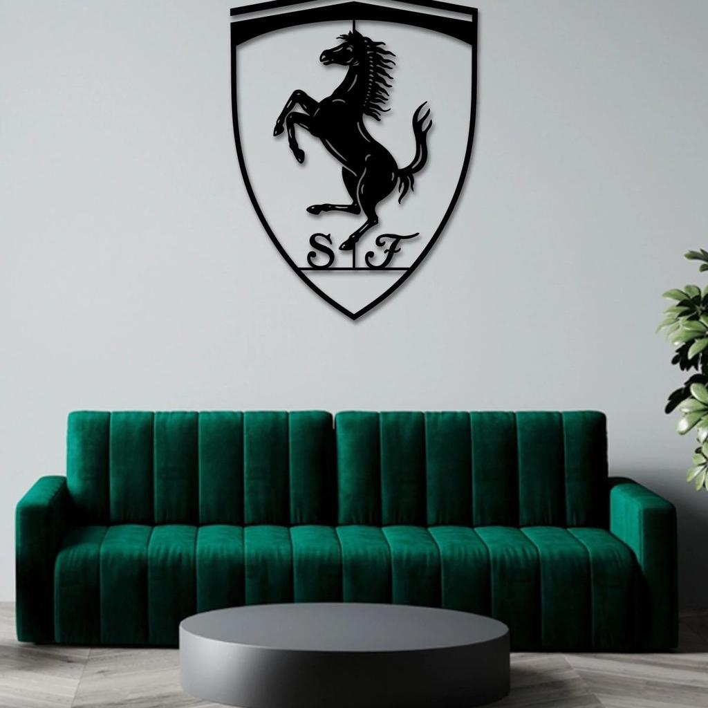 FERRARI F1 TEAM LOGO METAL WALL ART