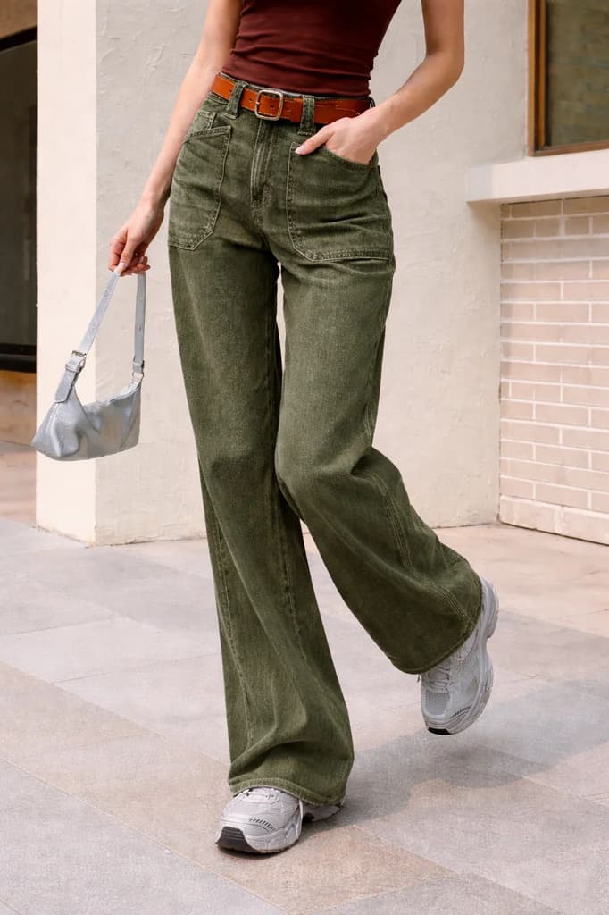 Olive Edit Baggy Wide Leg Jeans — photo 2