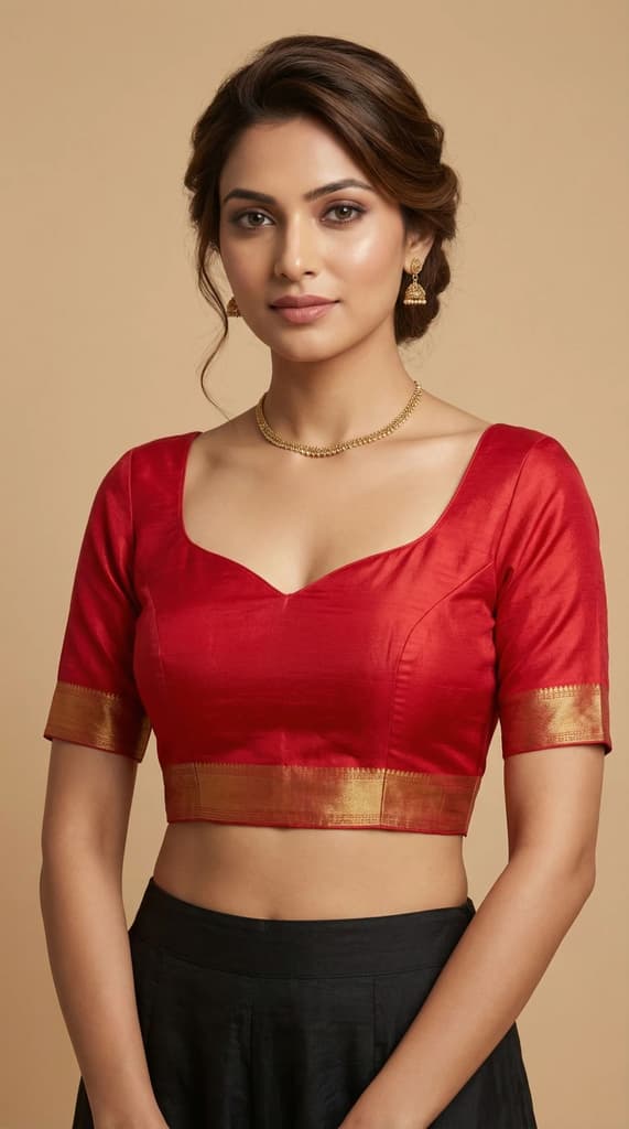 MIMOSA Women's Woven Design Mysore Silk Style Crepe Saree with Blouse Piece - Maroon ( SA00003135MRFREE ) — photo 5