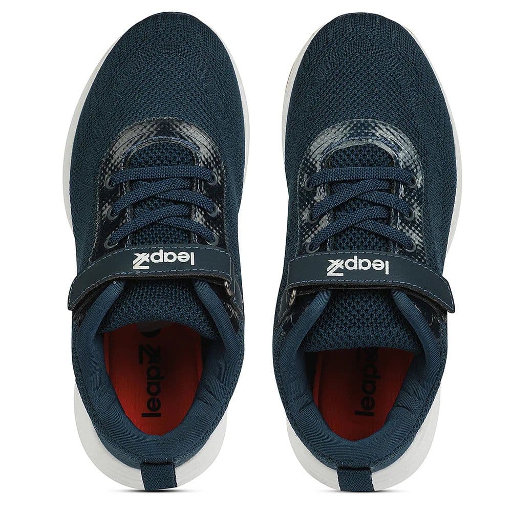 LEAP7X Teal Blue Sports Non Lacing Walking Shoes for Kids COVER-04 by Liberty — photo 8