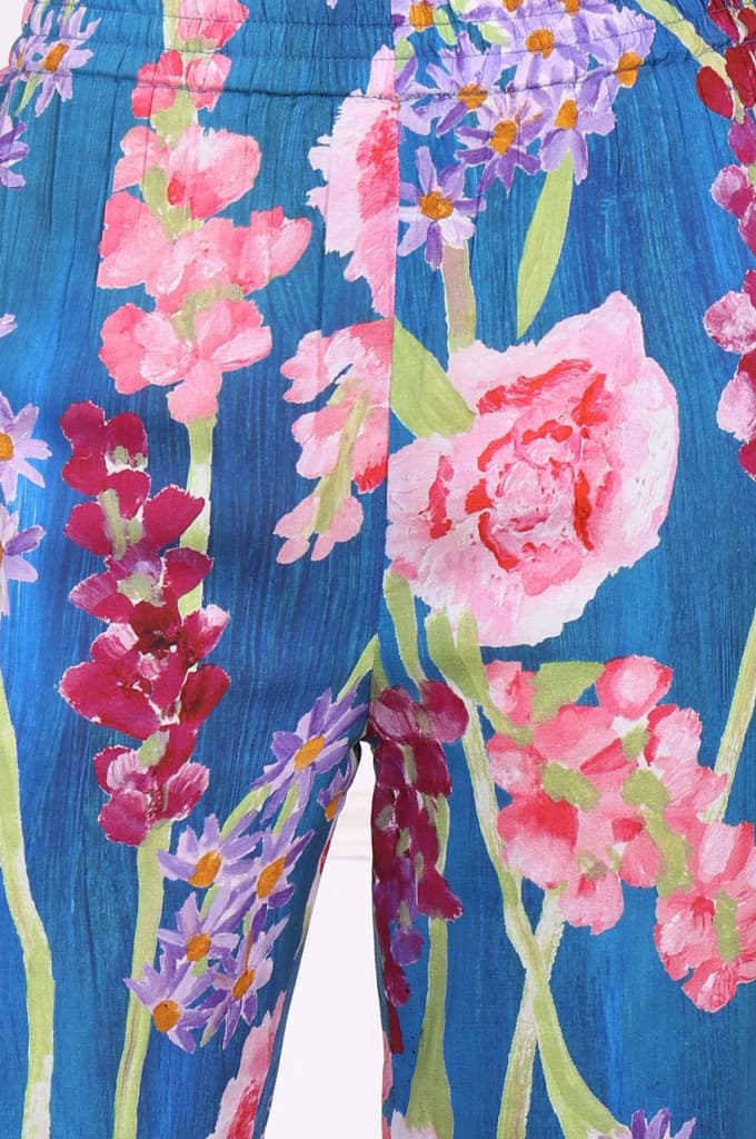 Blue Floral Printed Modal Straight Kurta — photo 8
