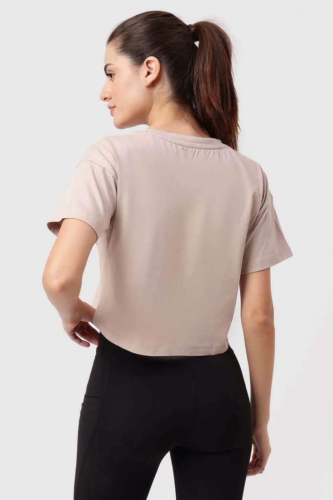 Brisk Fuaark Cotton Crop Top Beige — photo 5