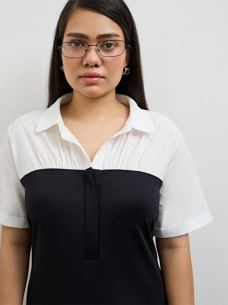 Gia Black Color-Block A-Line Dress — photo 3