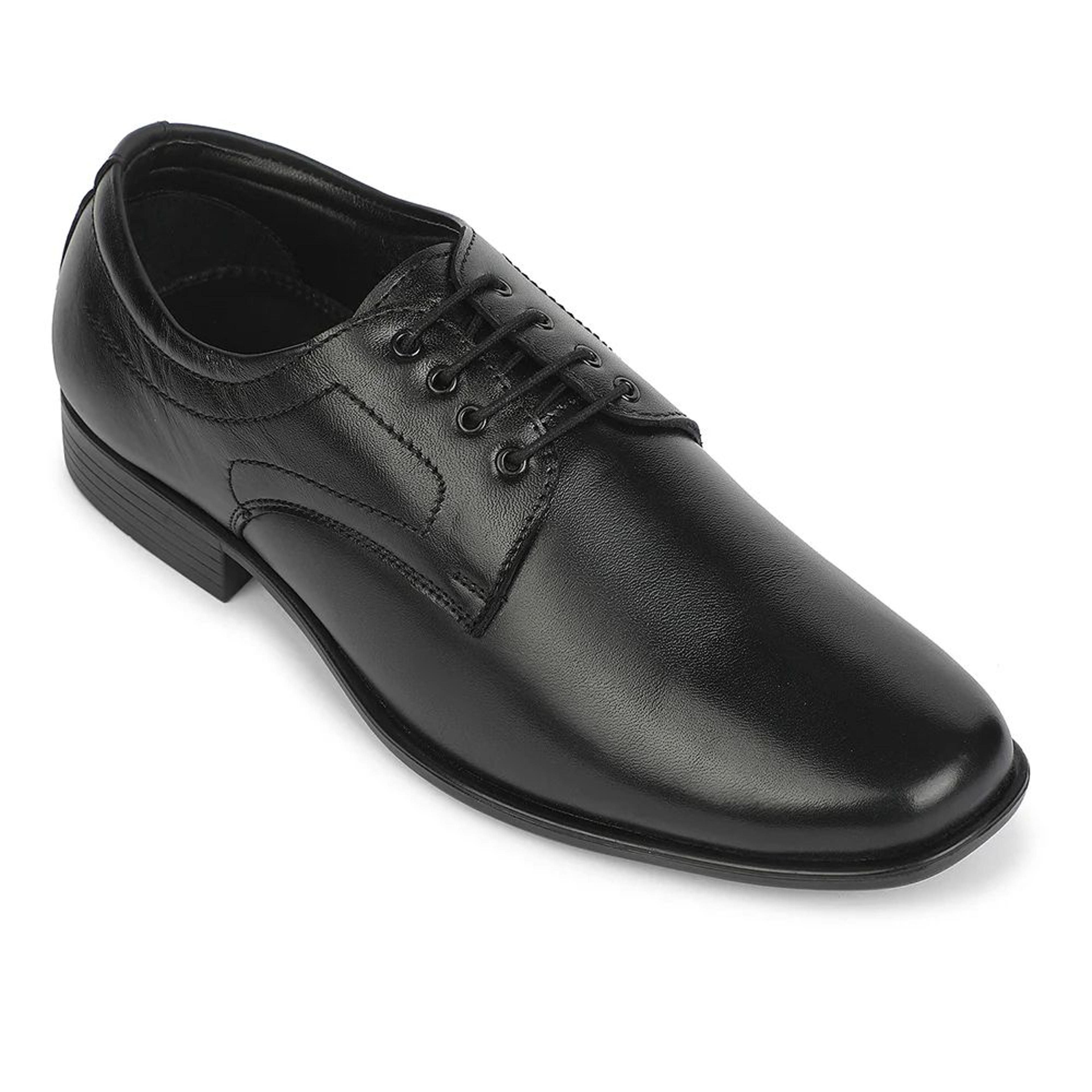 Fortune Black Formal Lacing Derby Shoes for Men HML-54 by Liberty
