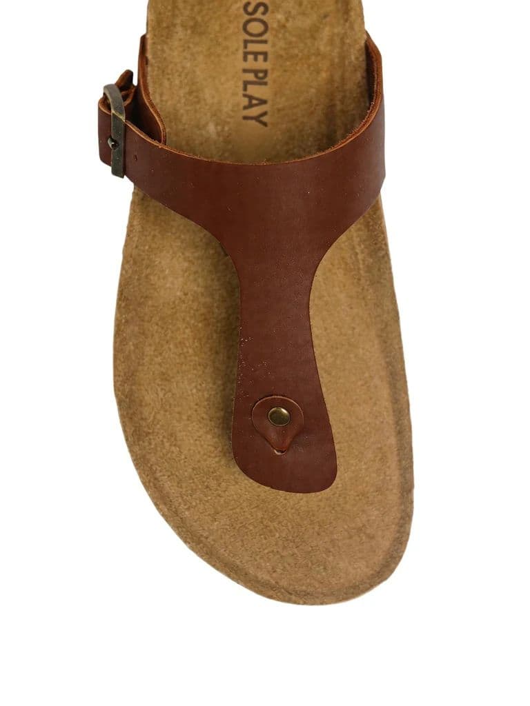 SOLEPLAY Brown Buckle-Detailed Thong Strap Sandals — photo 4