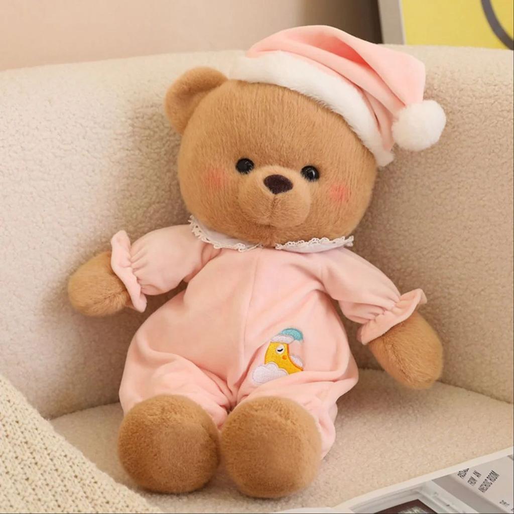 Goodnight Bear | Cute Sleepy Bear Plush — Peach