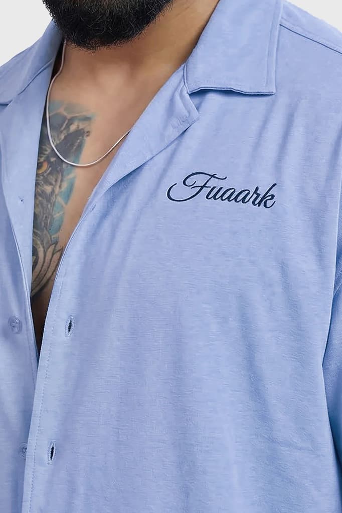 Ashline Oversized Shirt Sky Blue — photo 3