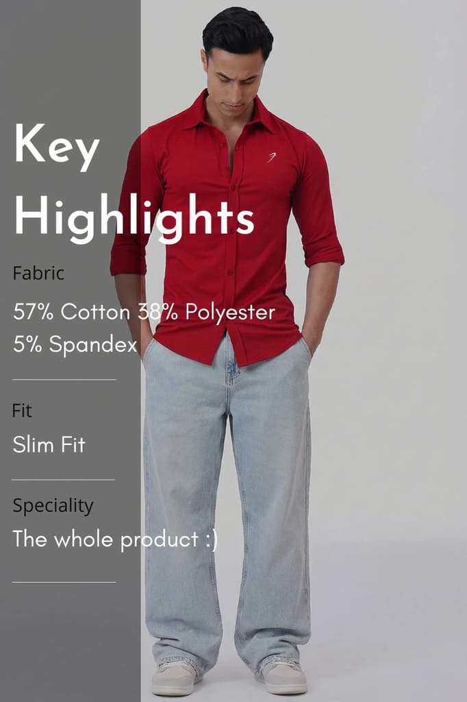 Aero Fullsleeves Shirt Deep Red — photo 6