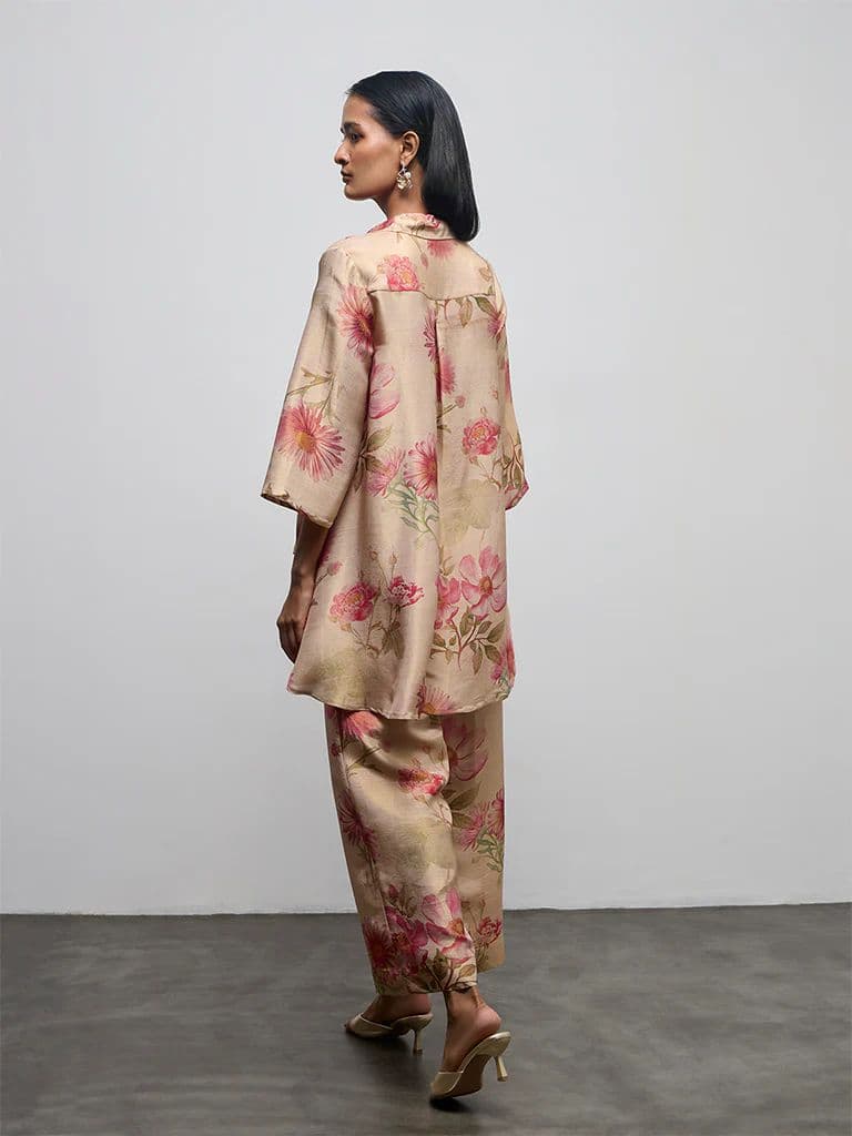 Vark Beige Floral Pattern Co-ord Set — photo 4